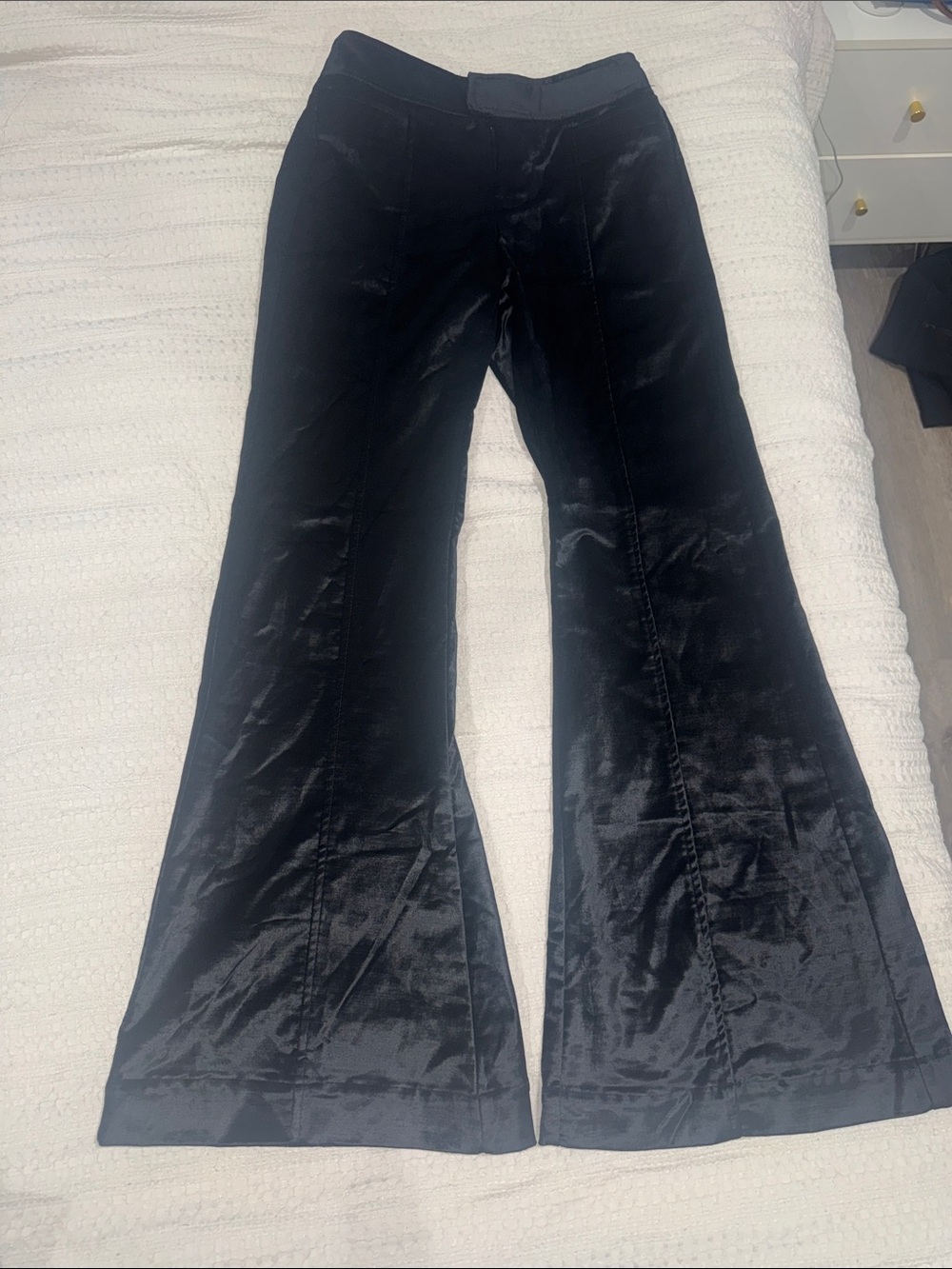 Free People Black Velvet Flare Jeans